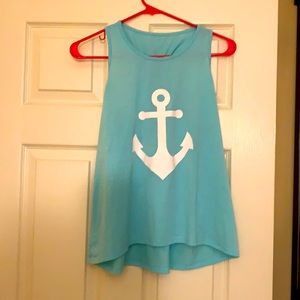 Anchor tank top with pink bow in back